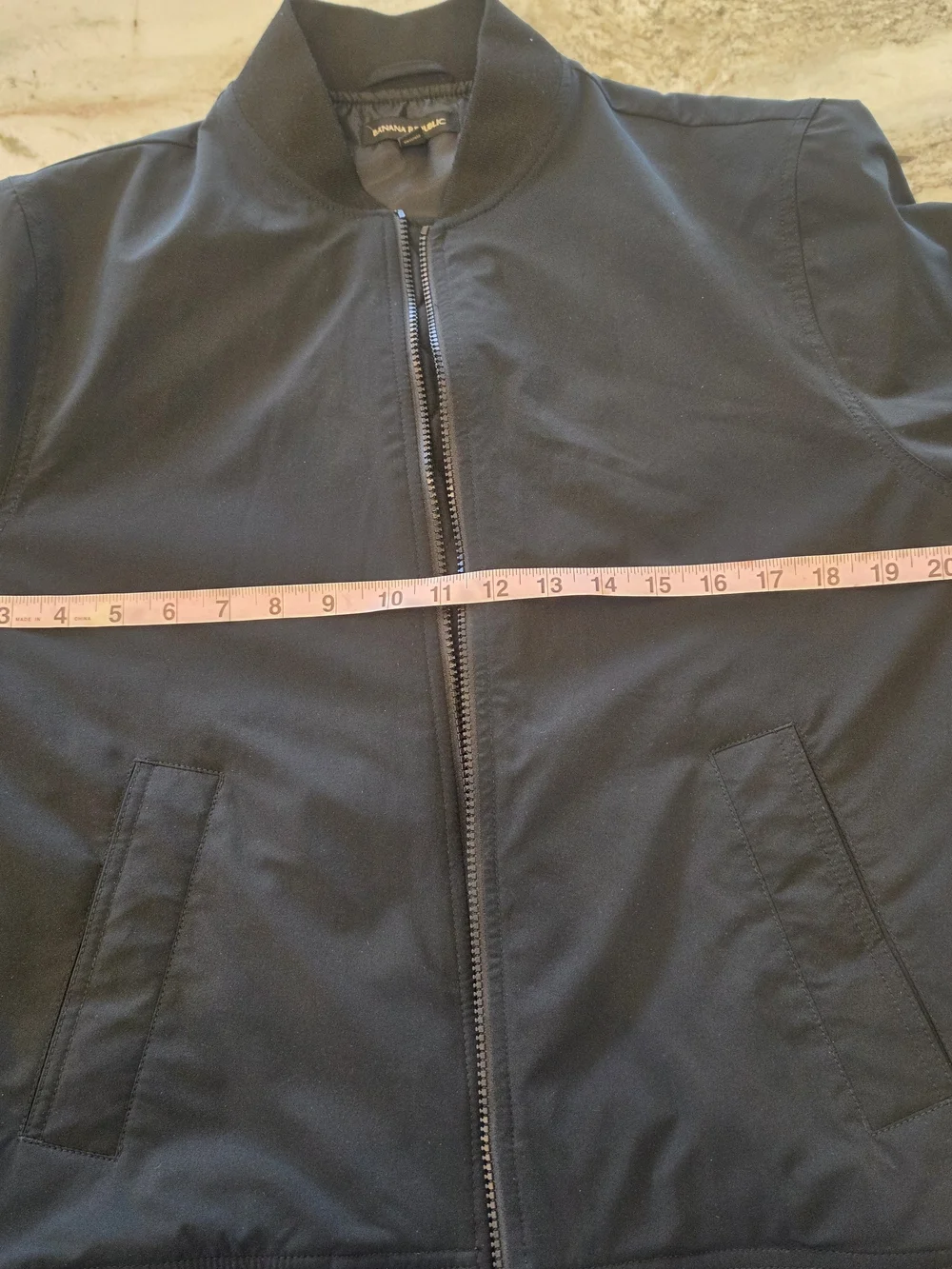 Banana Republic Men's Black Bomber Jacket - Zip Front